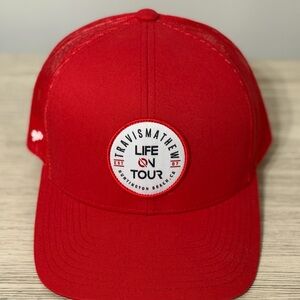 TravisMathew Red 'Life On Tour' Patch Cap